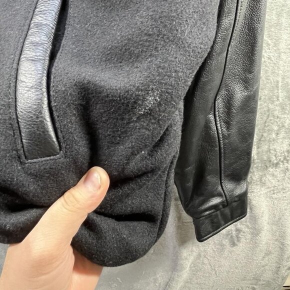 Avis Corporate Lead Program Jacket Mens Medium Black Wool Leather Varsity Bomber - Picture 15 of 16